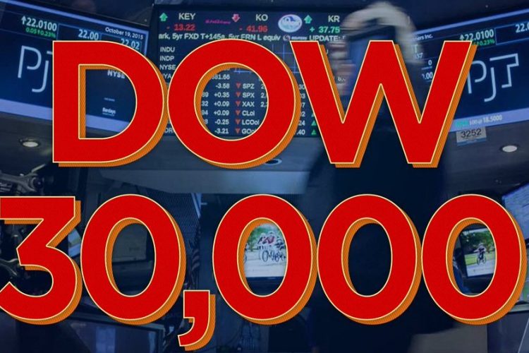 The DOW Jones Industrial closed above 30,000 for the first time